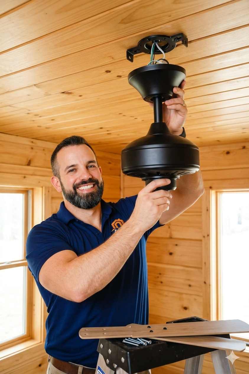 Ceiling fan installation in Show Low, AZ by Arc Property Services