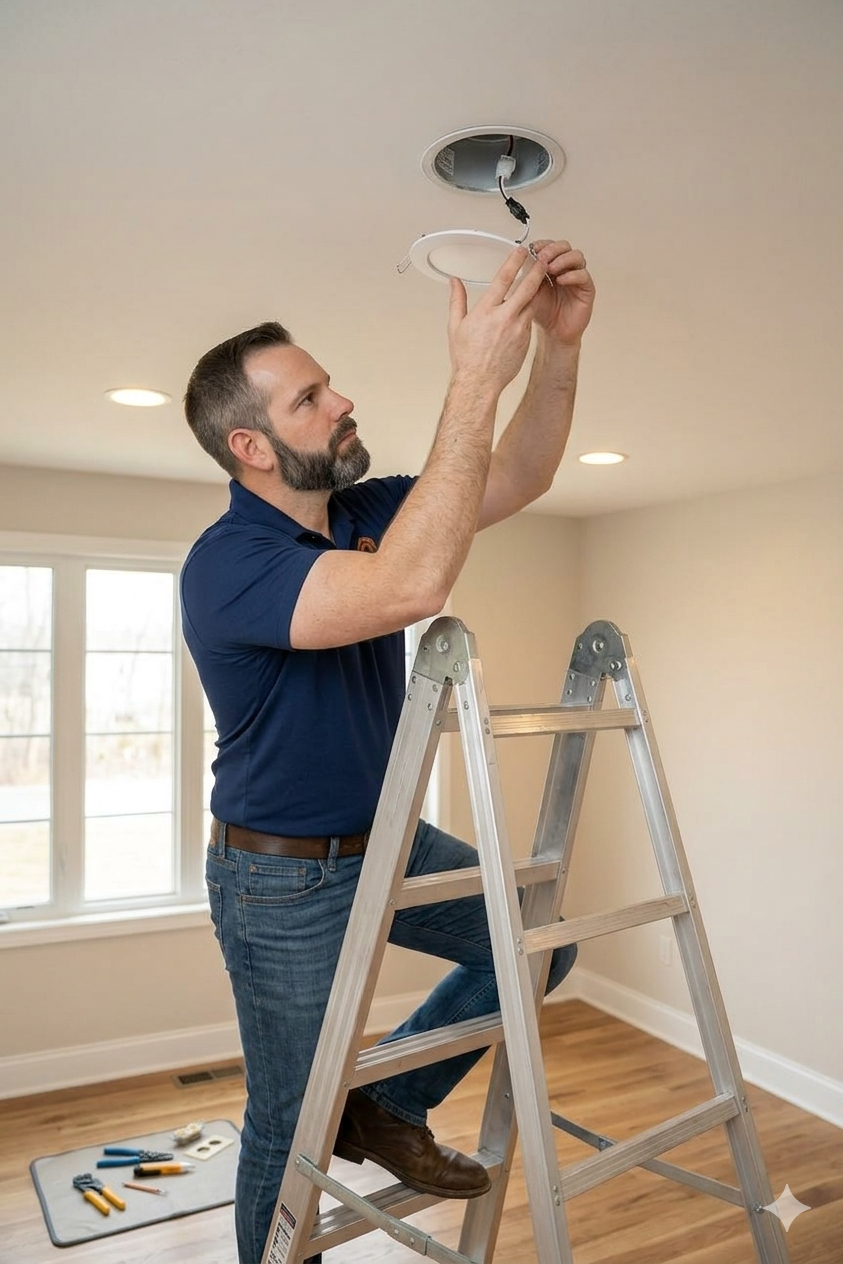 Recessed LED retrofit installation in Pinetop-Lakeside, AZ