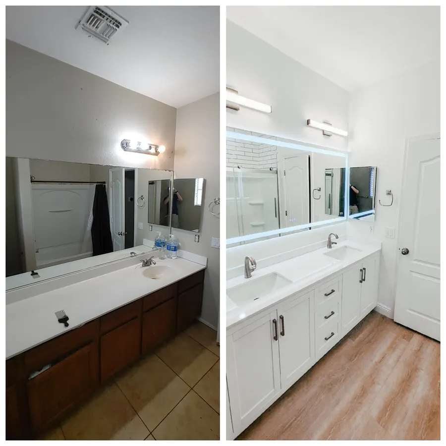 Bathroom remodel, double vanity refresh, White Mountains, AZ
