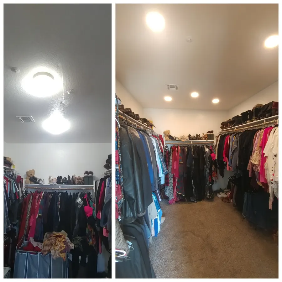 Closet system, before and after, White Mountains, AZ