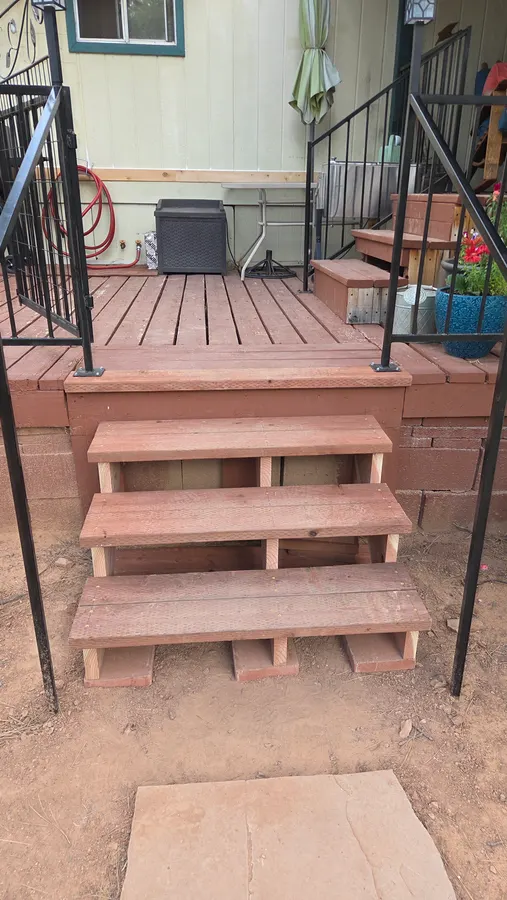 Deck steps and railing, White Mountains, AZ