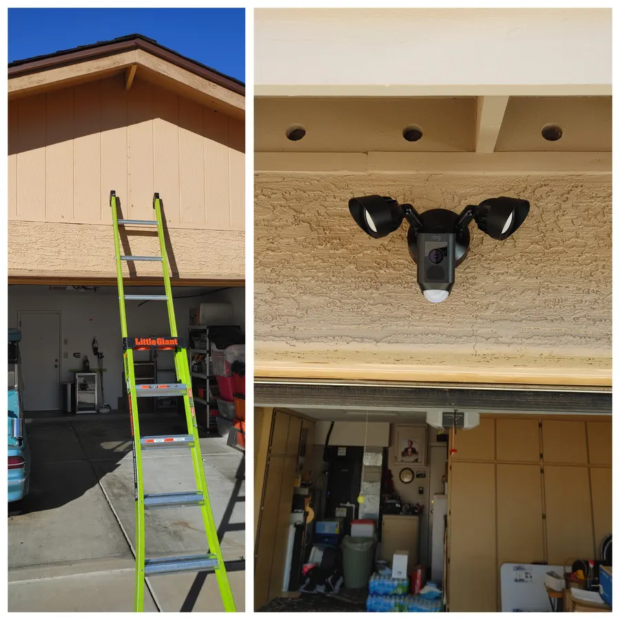 Floodlight camera install, White Mountains, AZ