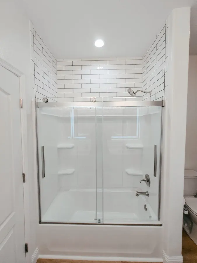 Glass shower door install, White Mountains, AZ