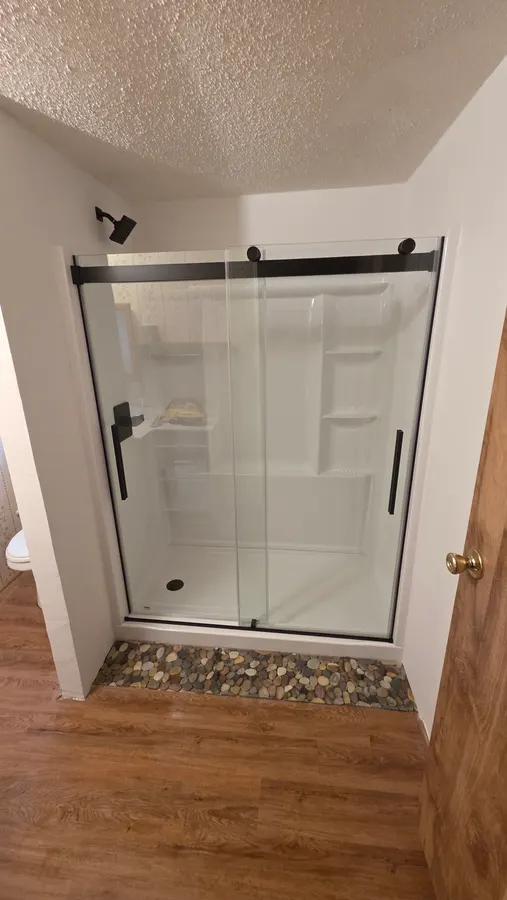 Glass shower door install, White Mountains, AZ