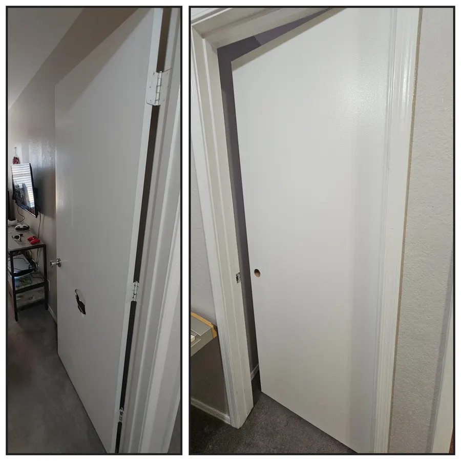 Interior door replacement, before and after, White Mountains, AZ