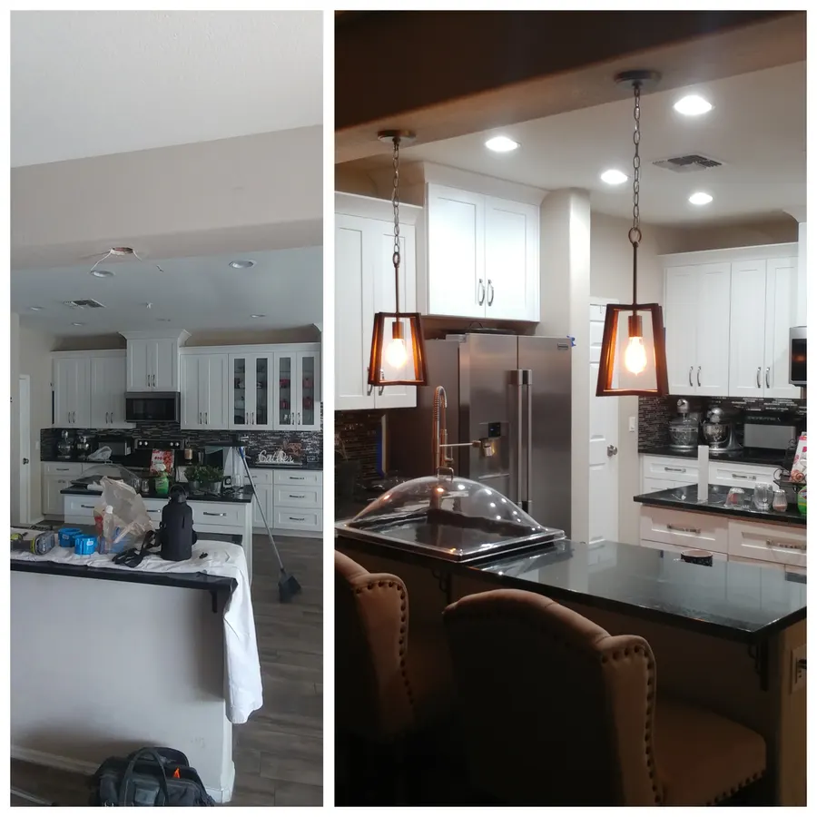 Kitchen pendant lights over the island, White Mountains, AZ
