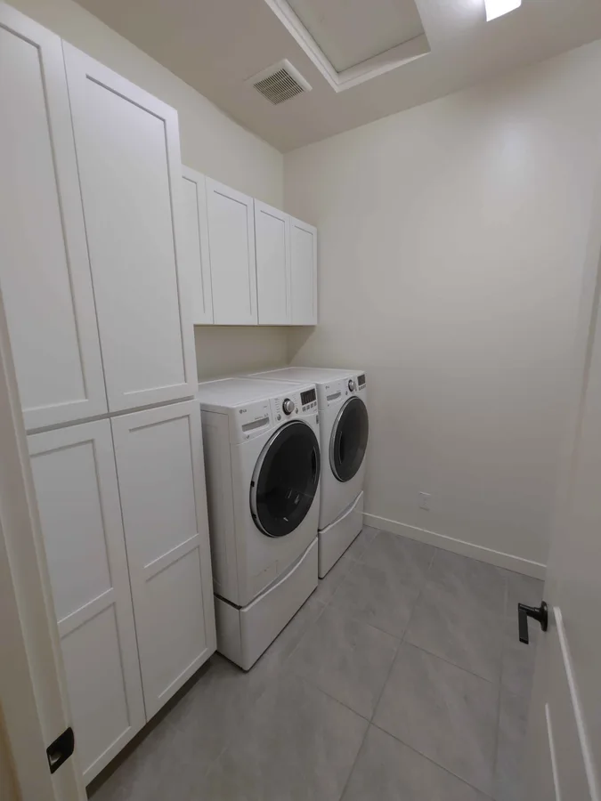 Laundry cabinets with washer and dryer install, White Mountains, AZ