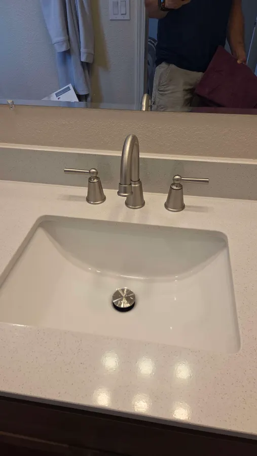New bathroom faucet and sink, White Mountains, AZ