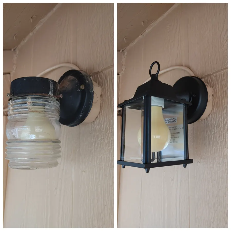 Porch light, lantern upgrade, White Mountains, AZ