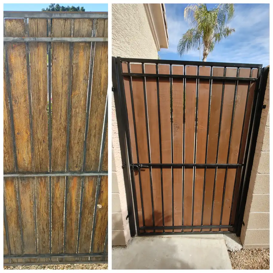 Steel-frame gate build, White Mountains, AZ