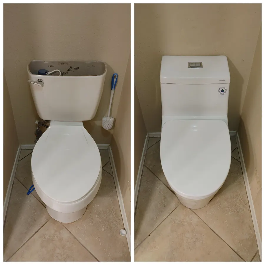 Toilet upgrade, one-piece, White Mountains, AZ