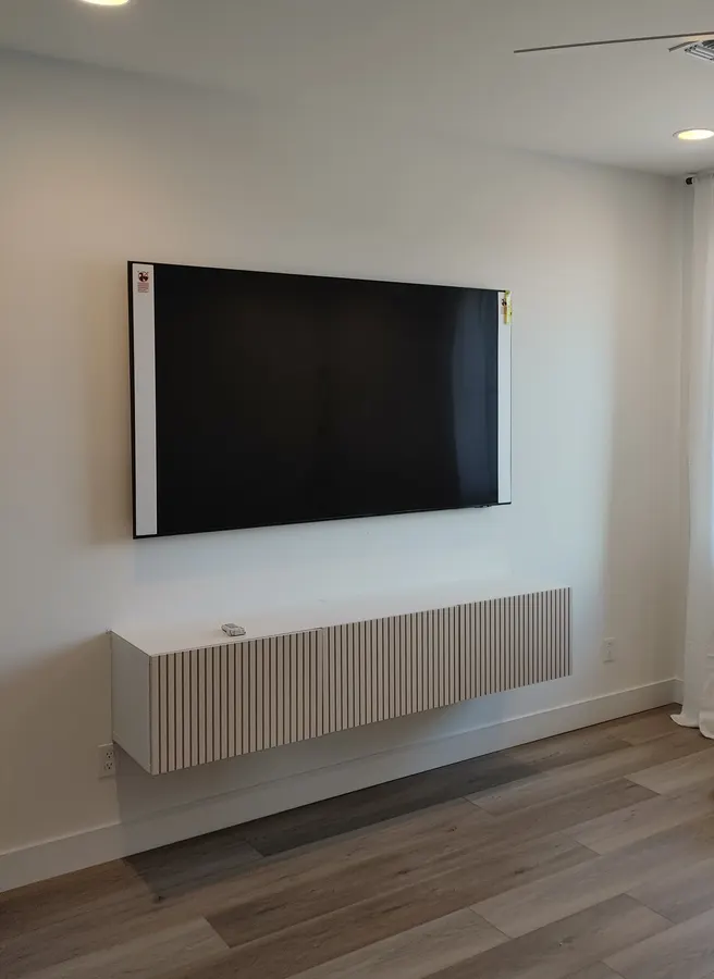 TV mount, floating credenza wall, White Mountains, AZ