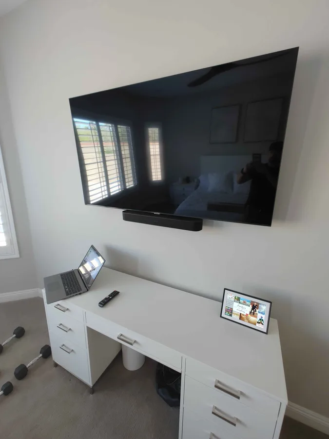 TV mount with the wires concealed, White Mountains, AZ