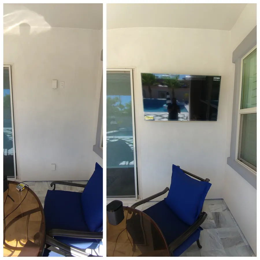 TV mounted beside a window, White Mountains, AZ